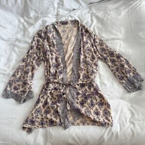 Natalie Martin Saylor Kimono Womens Size L Silk Resort Wear Luxe Boho
